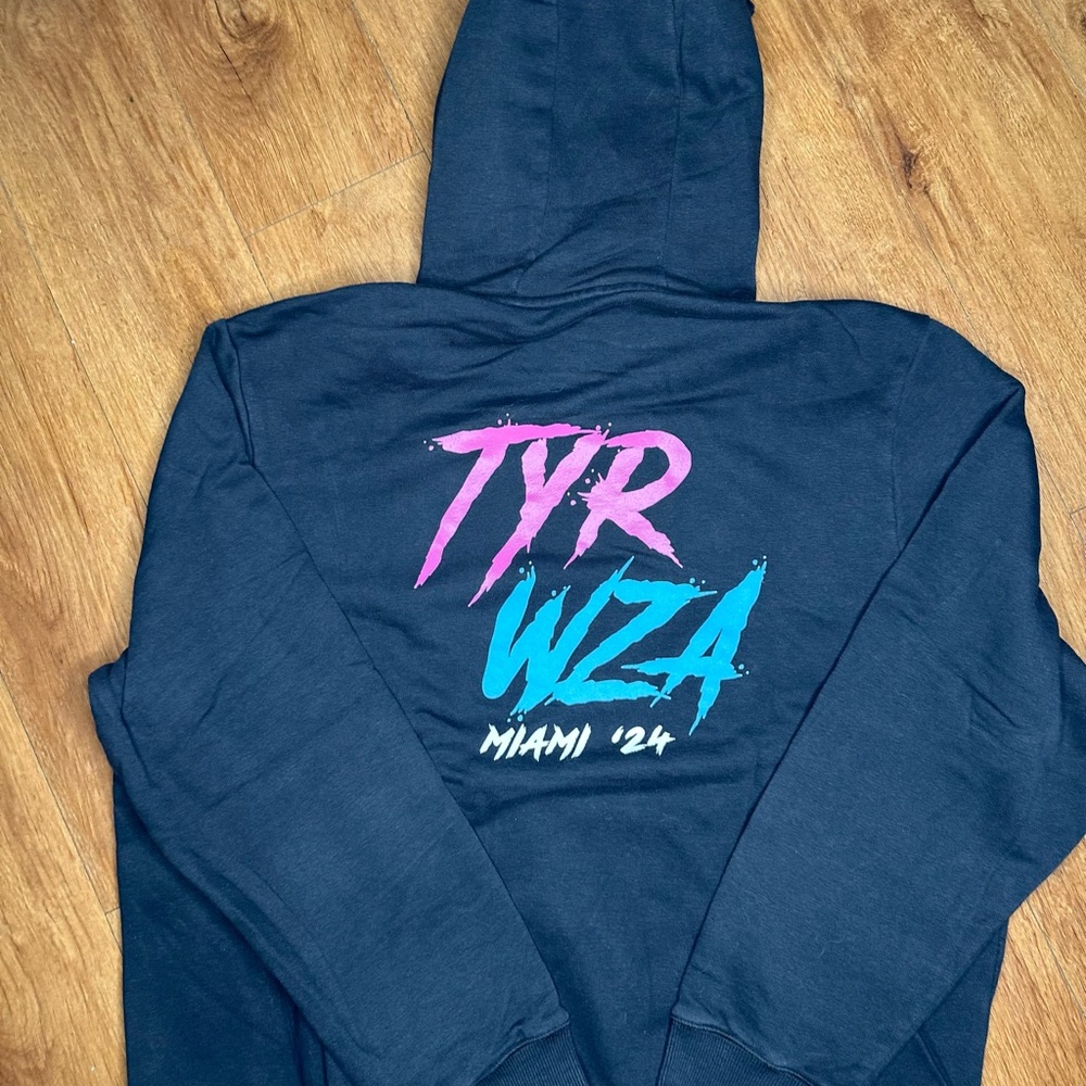 TYR Men's Black Hoodie with WZA Miami Logo - Picture 2 of 3